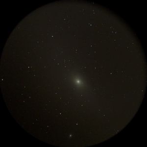 Photograph of M31 & M32  by Richard Arendt shows what you might see with a moderately sized scope